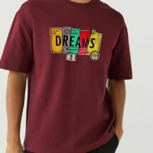DREAMS Printed T-Shirt | Maroon