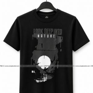 LOOK DEEP INTO Nature Printed T-Shirt | Black