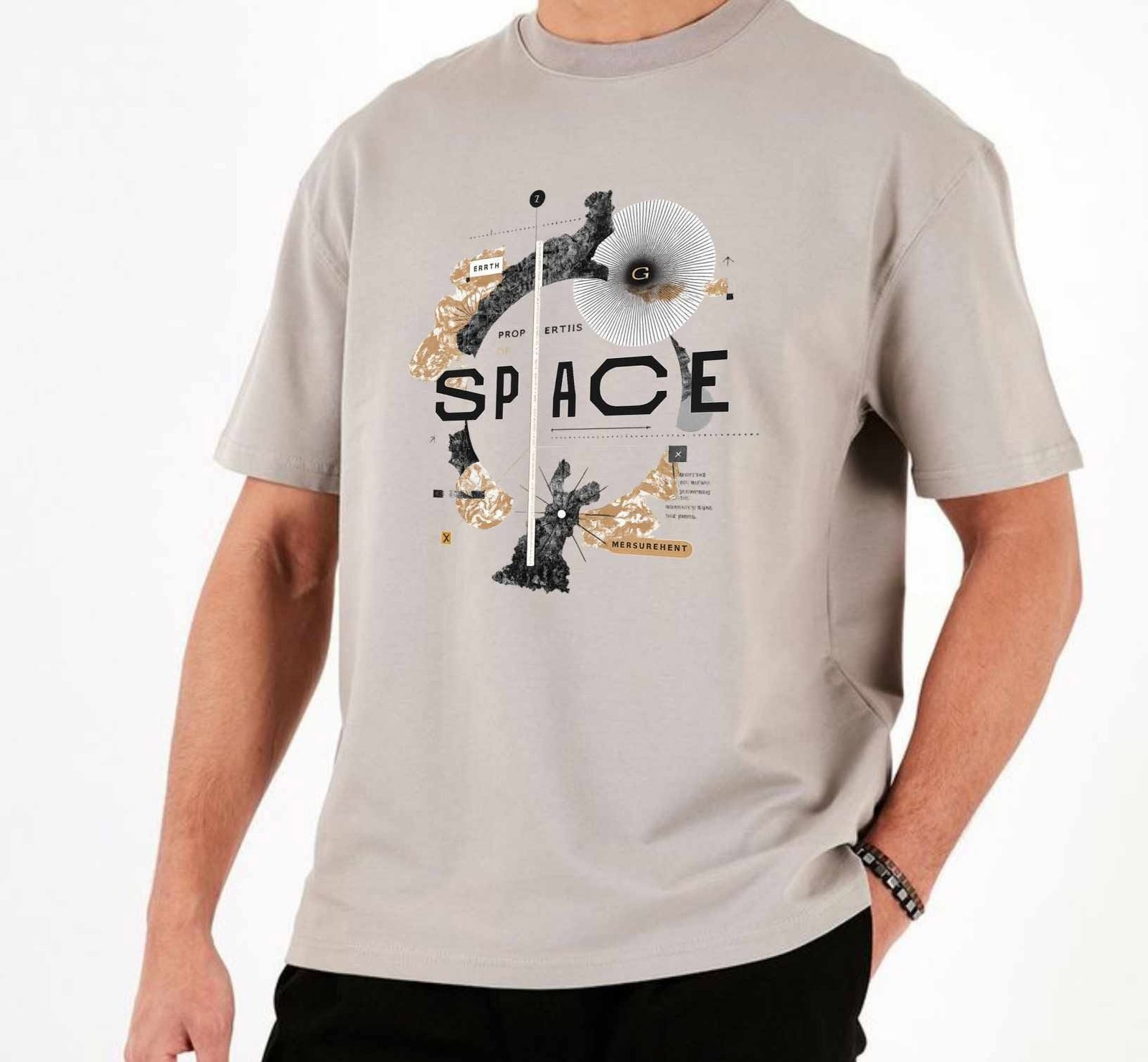 SPACE Printed Drop Shoulder | Coffee